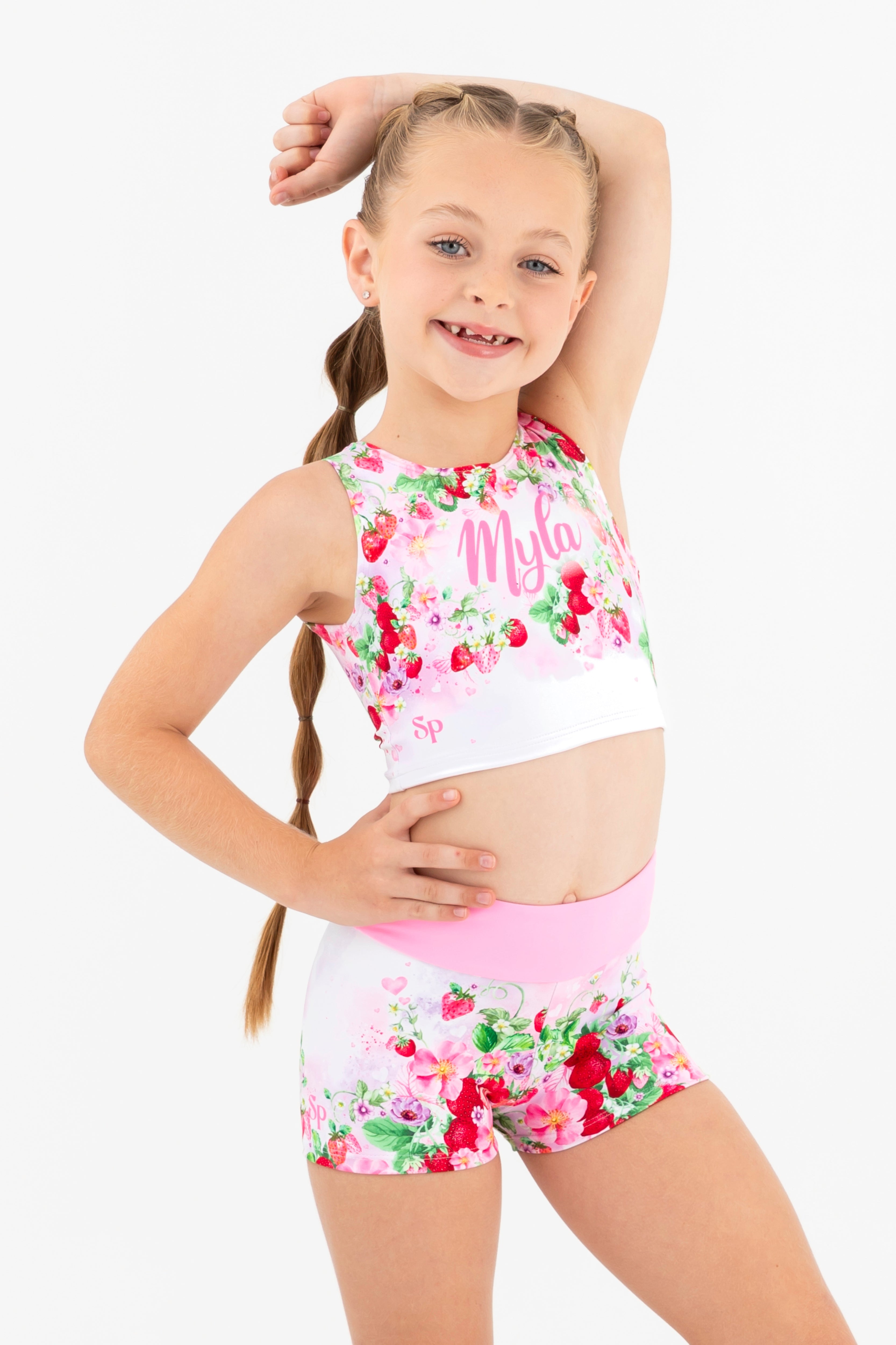 Personalised Strawberry Kisses Cropped Singlet